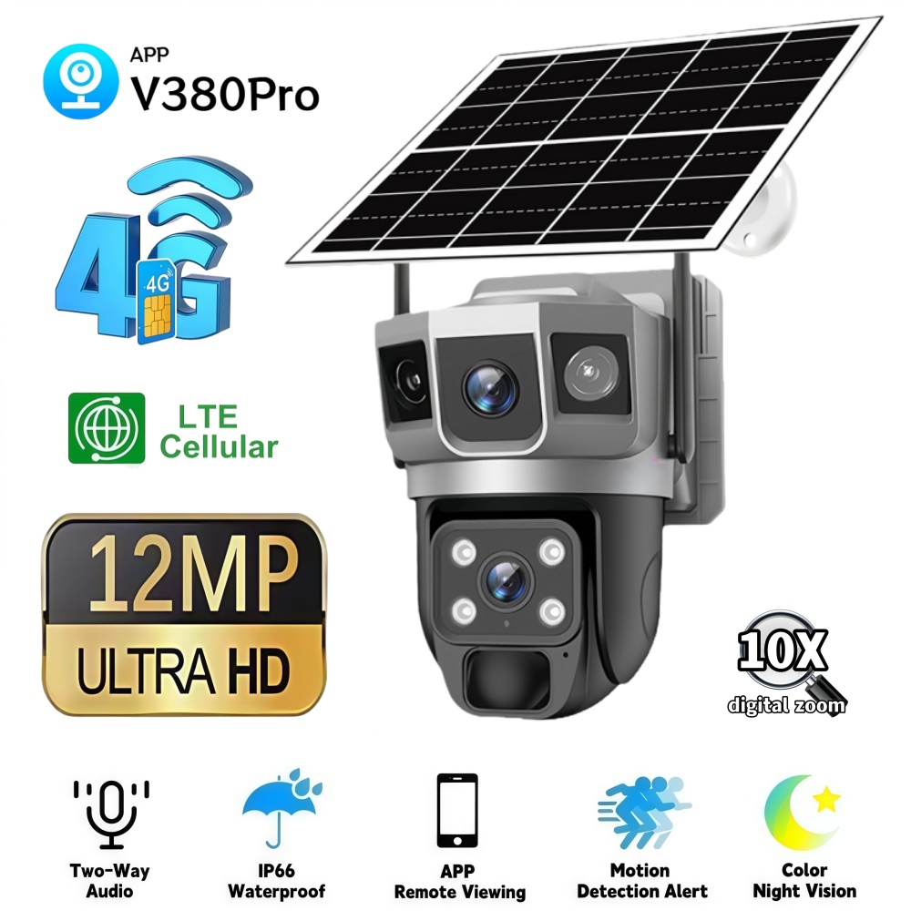 Smart Home Cctv Camera - 4G Camera Outdoor Solar Surveillance Camera