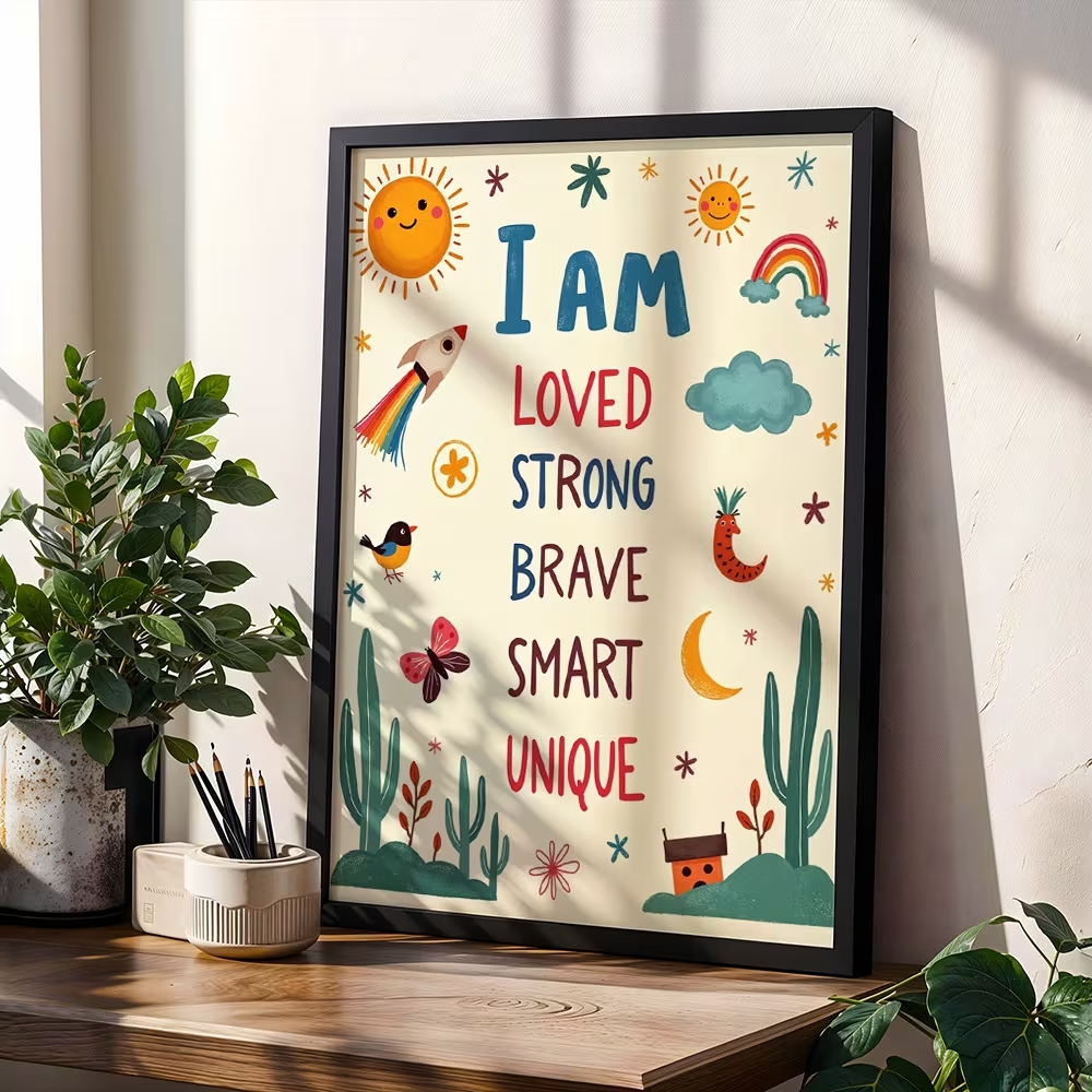 Smart Home Decor - Colorful I Am Loved Strong Brave