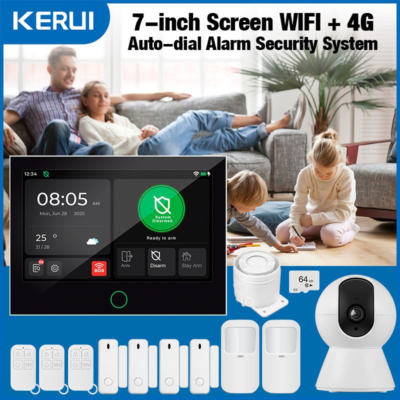 Smart Home Package - KERUI NEW 4G+WiFi Wireless Home Alarm