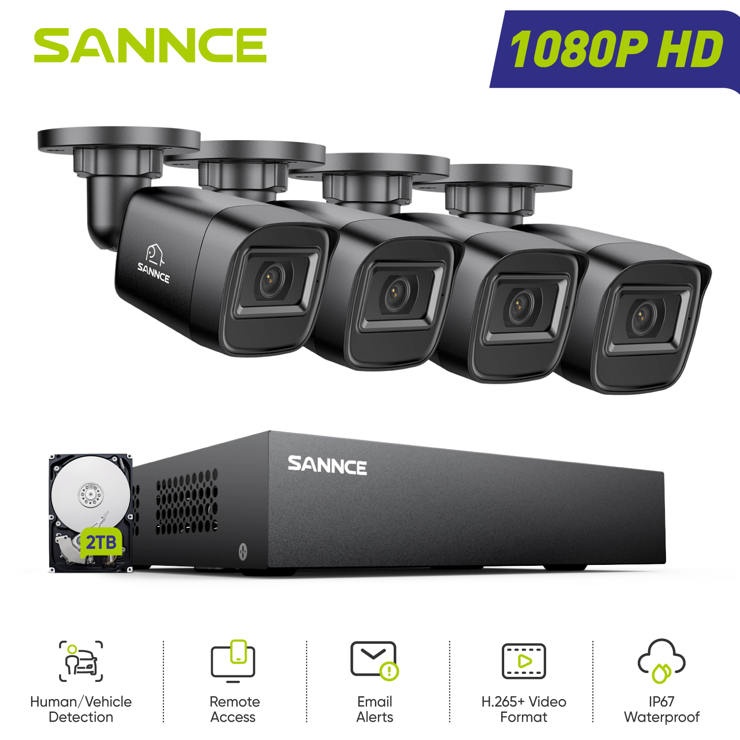Smart Home Cctv Camera - SANNCE 1080P Security Camera System 8CH