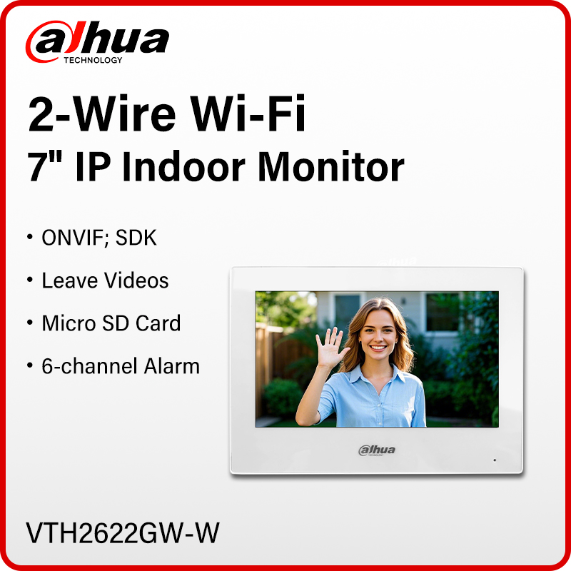 Smart Home Video Doorbell - Dahua 2-Wire WiFi Indoor Monitor 7