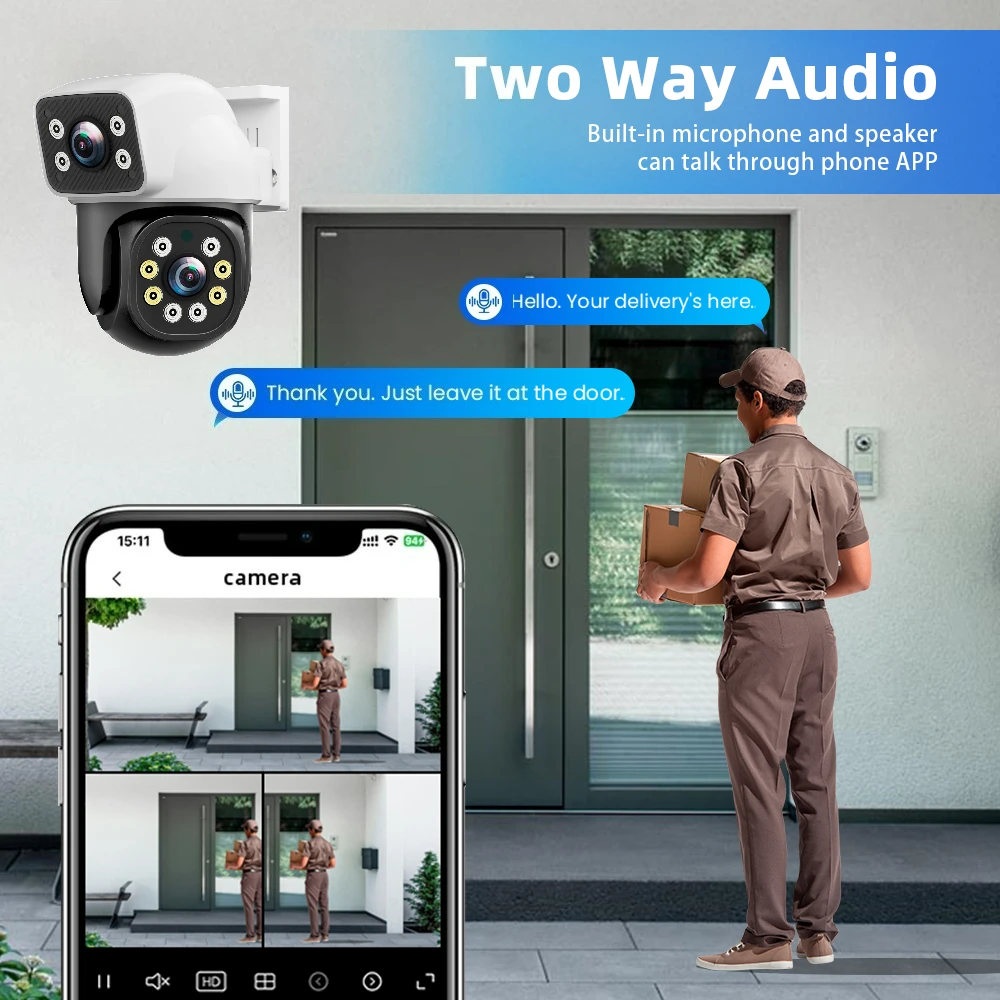 4K Dual Lens Wifi PTZ Camera 8 - Smart Home Cctv Camera recension och pris