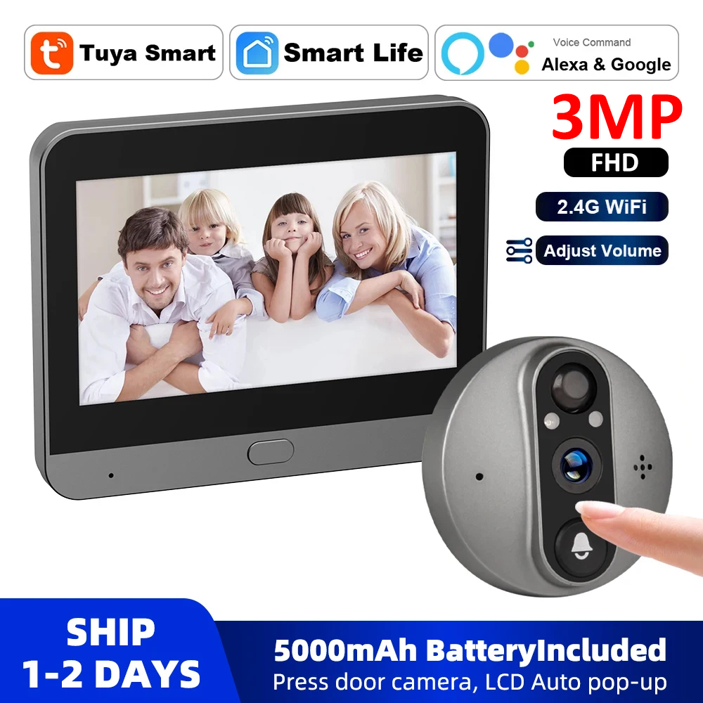 3MP WiFi Smart Tuya Peephole 5 - Smart Home Video Doorphone Ezviz recension och pris