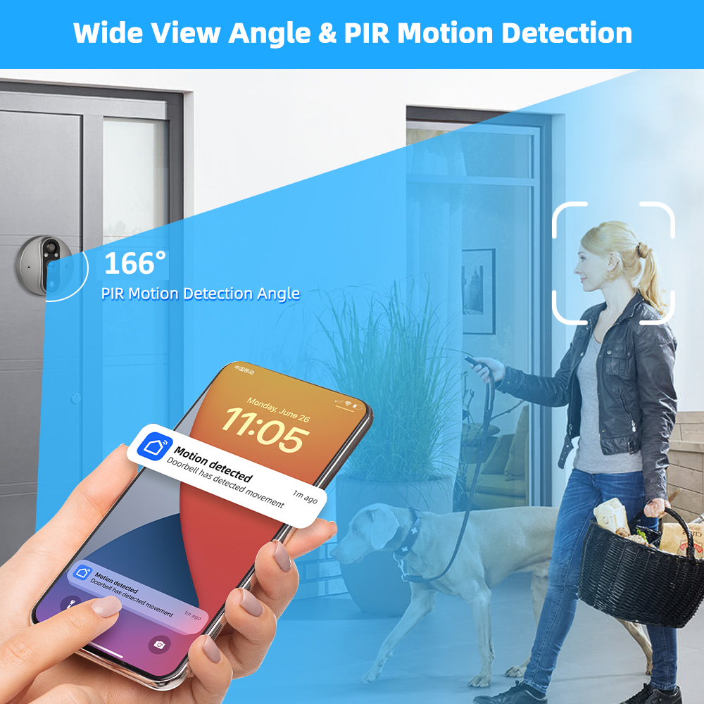 3MP WiFi Smart Tuya Peephole 5 - Smart Home Video Doorphone Ezviz recension och pris