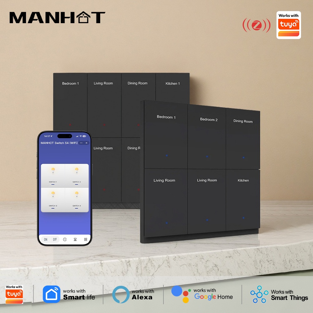 Manhot DIY Name Switch Zigbee  - Smart Home Button recension och pris