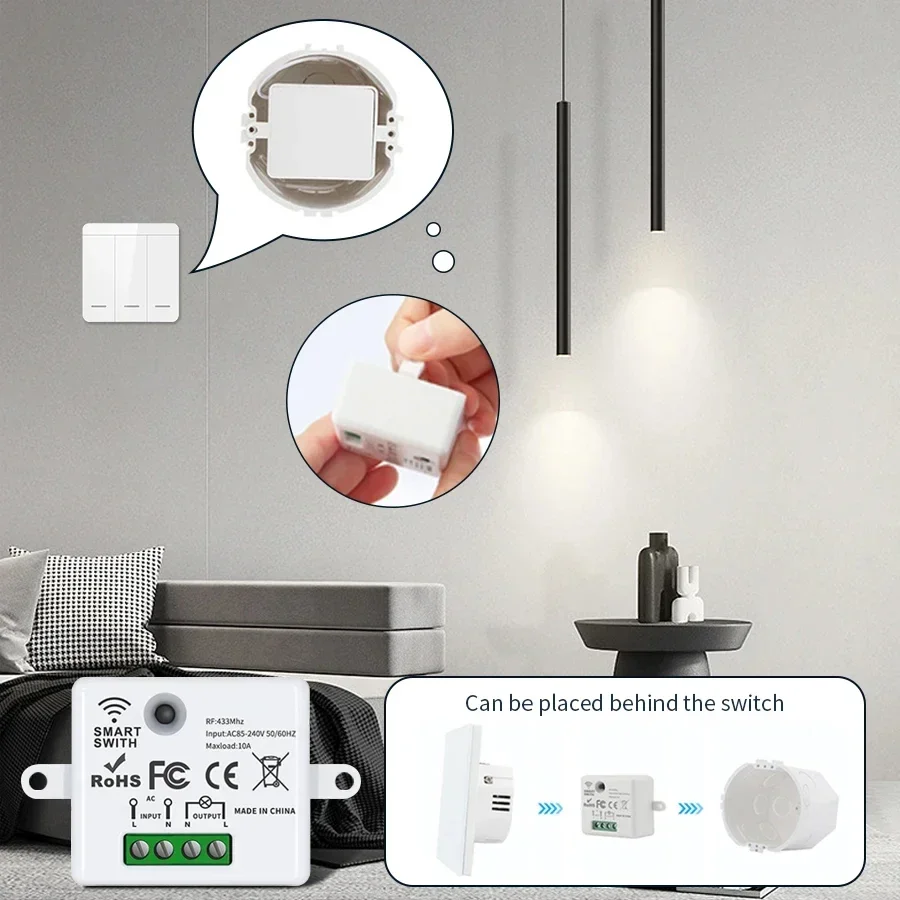RF 433MHz Wireless Remote Cont - Smart Home Button recension och pris