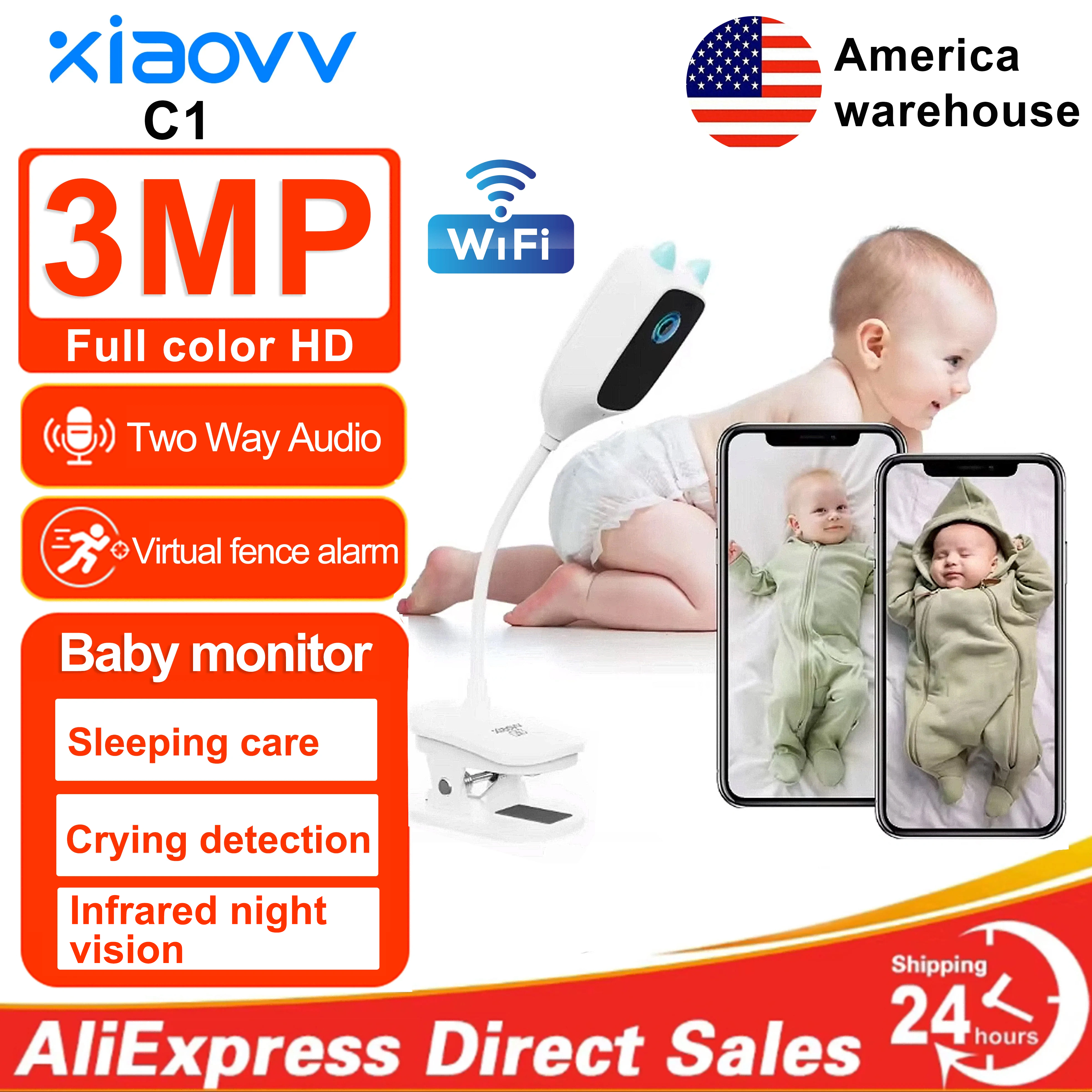 XIAOVV 3MP 2K 2.4GHz WiFi Indo - Smart Home Cctv Camera recension och pris