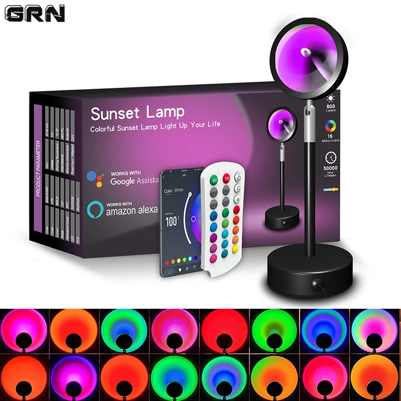 Smart LED Sunset Lamp Colorful - Smart Home Decor recension och pris