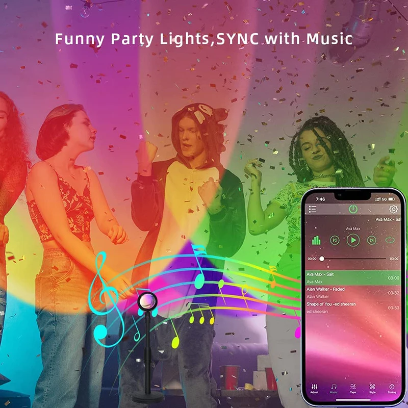 Smart LED Sunset Lamp Colorful - Smart Home Decor recension och pris