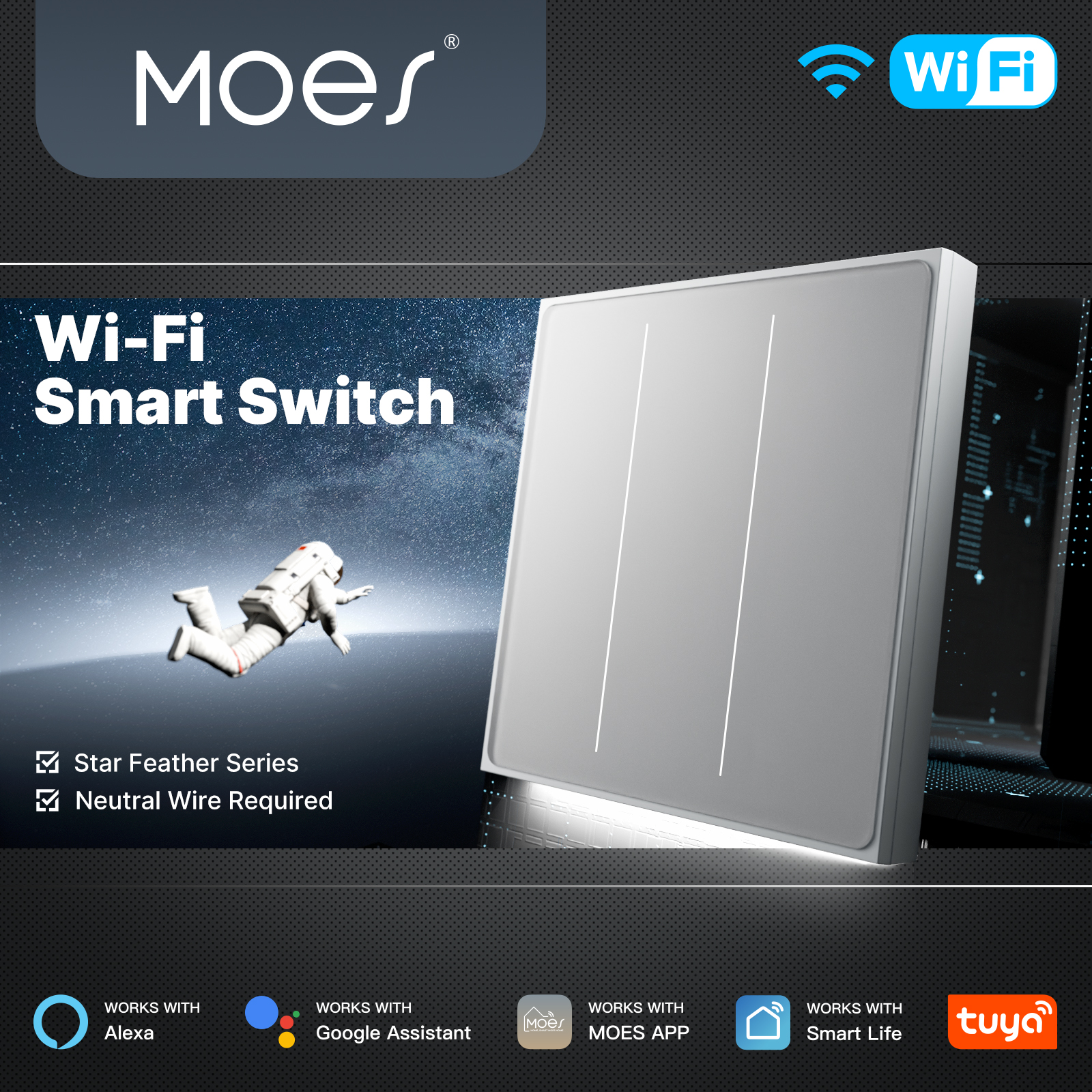 MOES Tuya WiFi Smart Star Feat - Smart Home Button recension och pris