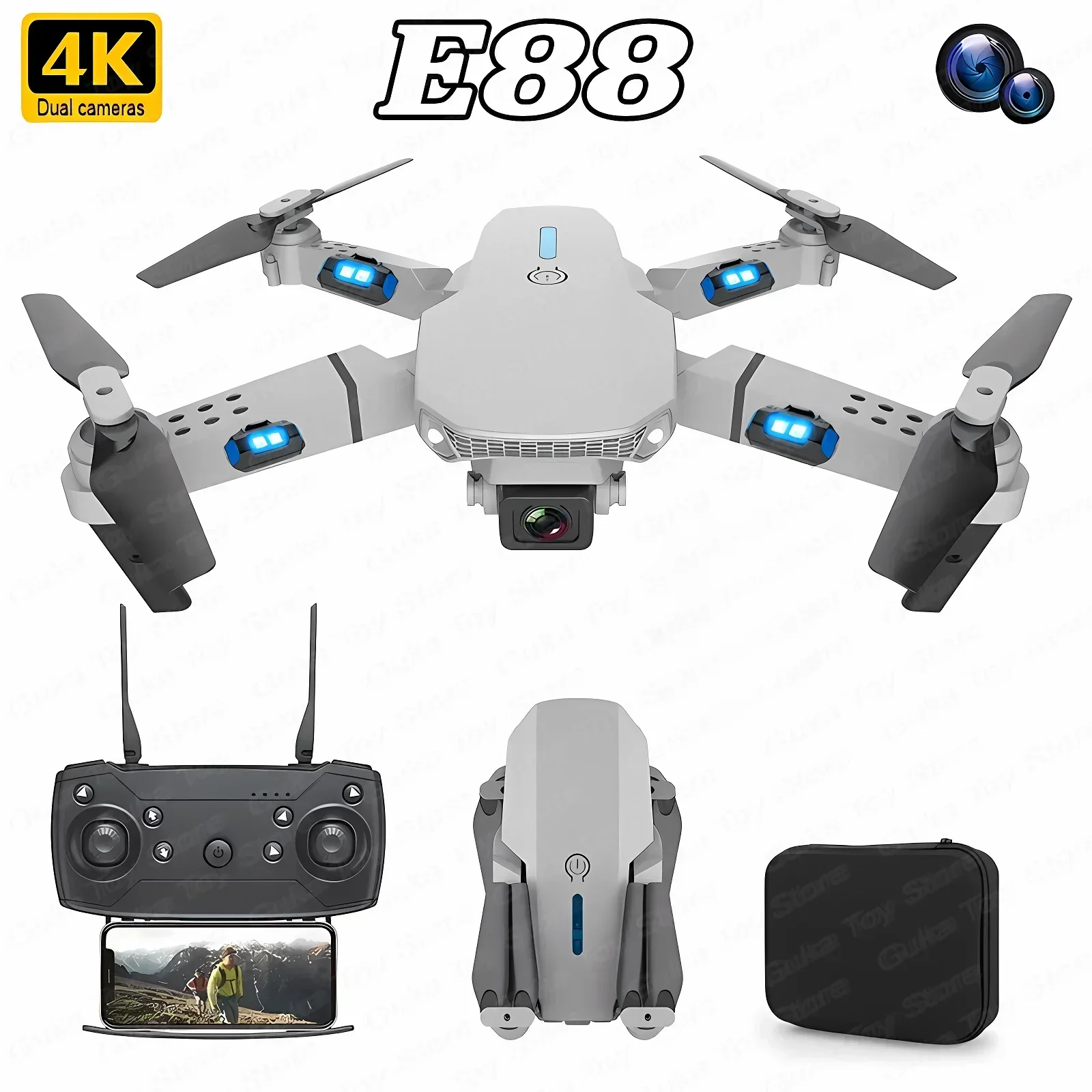 E88 Pro WIFI FPV Drone Wide An - Smart Home Camera recension och pris
