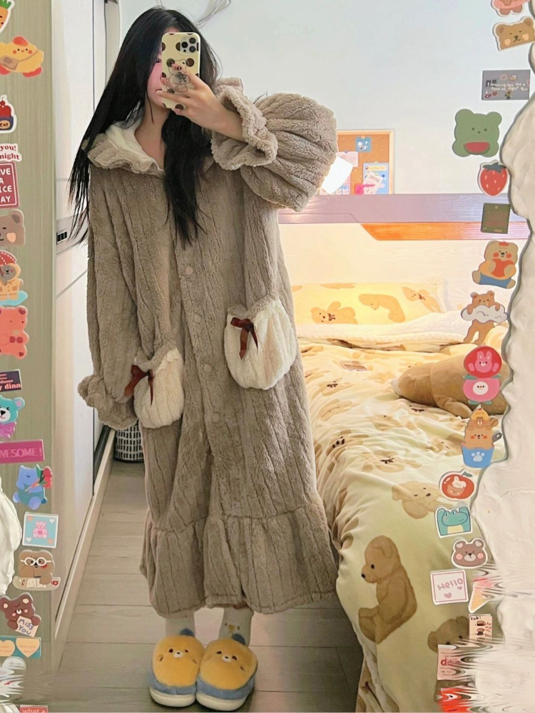 Hooded Robes Women Kawaii Pock - Smart Home Japan recension och pris