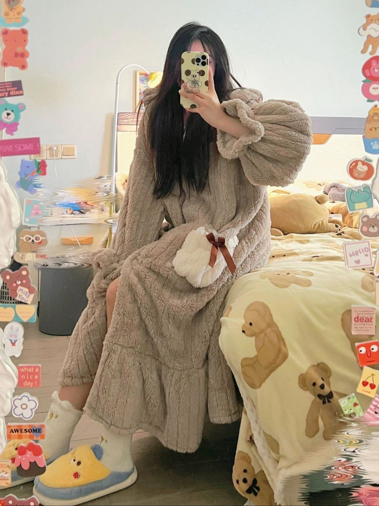 Hooded Robes Women Kawaii Pock - Smart Home Japan recension och pris