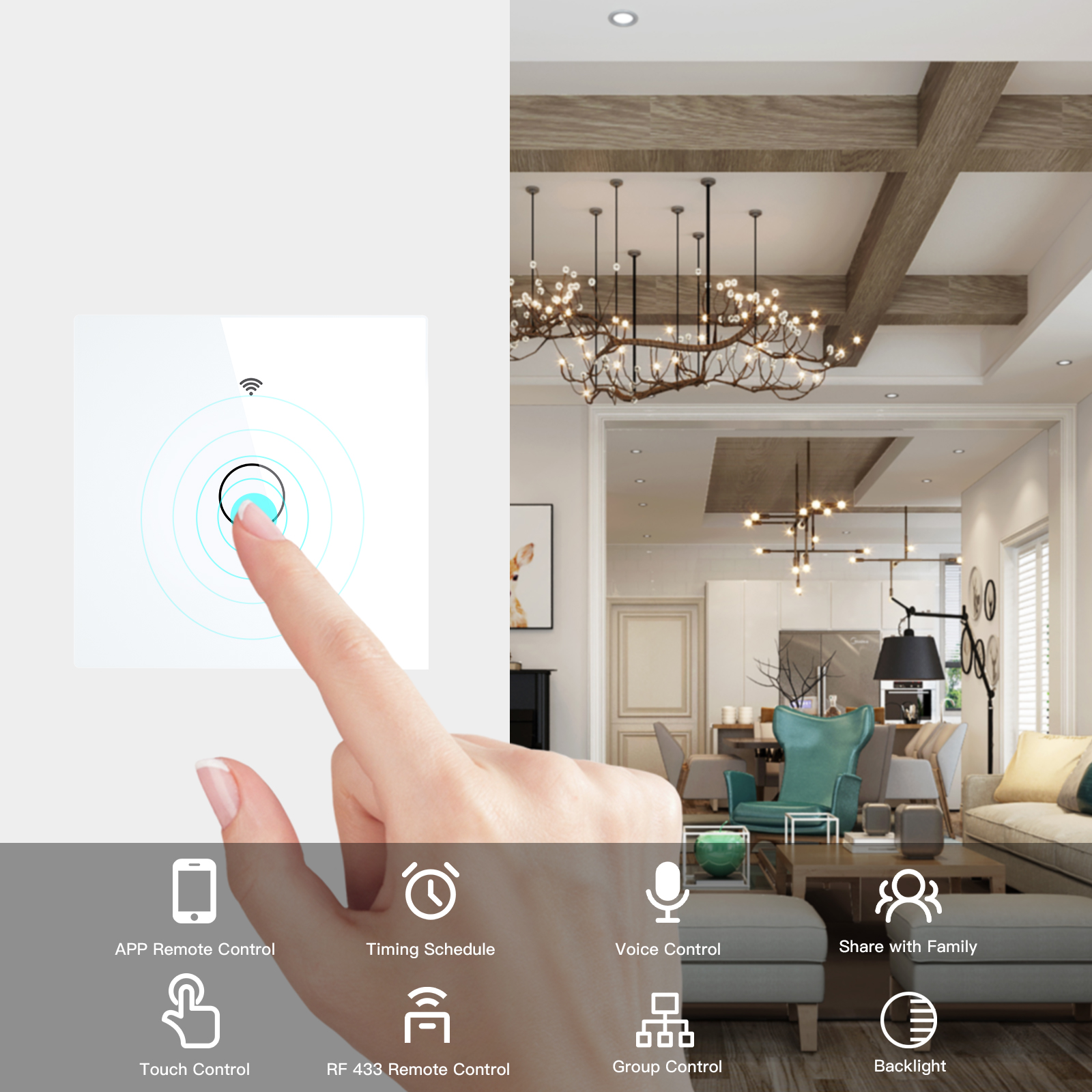 NEW WiFi Smart Light Switch RF - Smart Home Button recension och pris