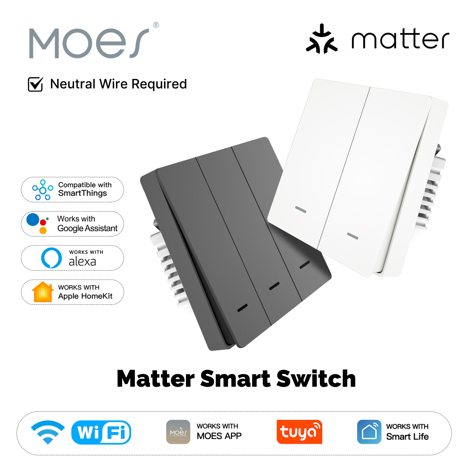 MOES Matter Tuya WiFi Smart Li - Smart Home Button recension och pris