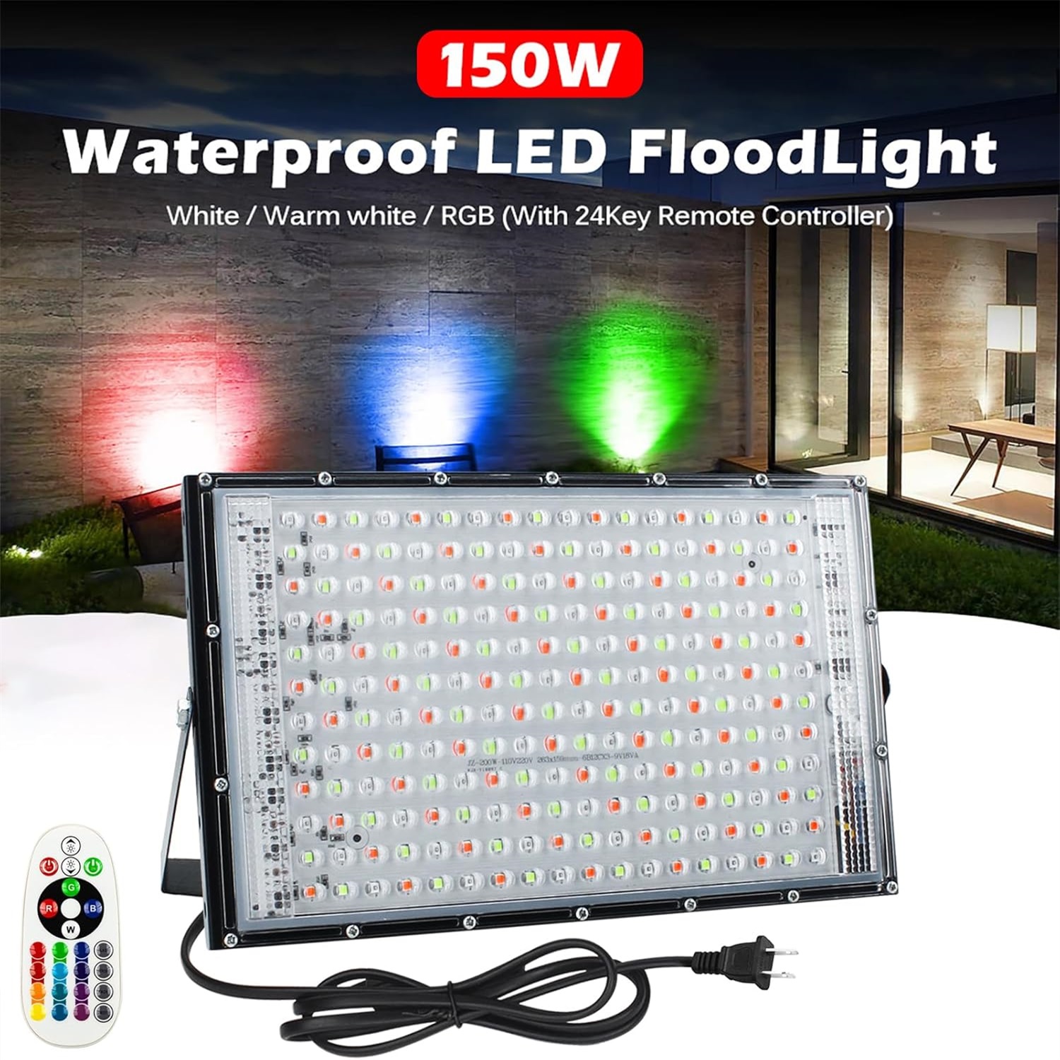 2 Pack 150W RGB Flood Light, S - Smart Home Package recension och pris