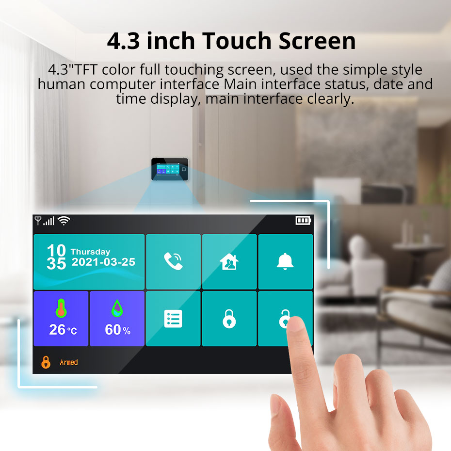 KERUI 4.3 Inch Touch Screen Ho - Smart Home Package recension och pris