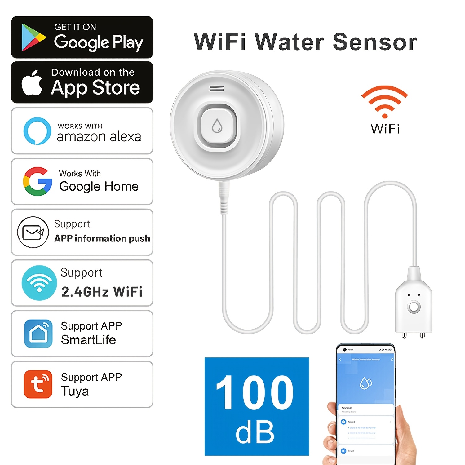 YNF Smart WiFi Water Leak Dete - Wifi Water Sensor recension och pris